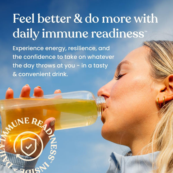 Immune Ready™ Immune Boost Drink Mix - All-In-One Immune Support, Gut Health, and Electrolyte Powder Packets with Vitamin C, Beta Glucan, Zinc,