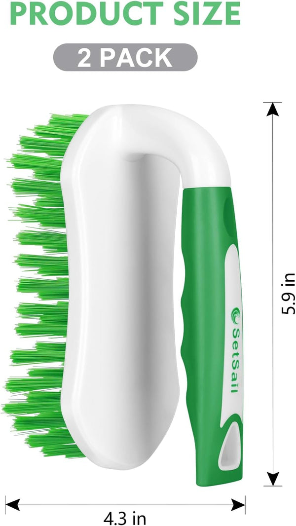 Setsail Scrub Brush, Heavy-Duty Scrub Brushes for Cleaning with Stiff Bristles Cleaning Brush for Shower, Bathroom, Carpet, Kitchen and Bathtub