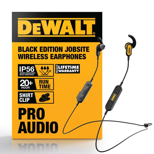 DEWALT Heavy Duty Neckband Bluetooth Earbuds, Wireless Bluetooth 5.2 Headphones W/Microphone, Lightweight Comfort, IP56 