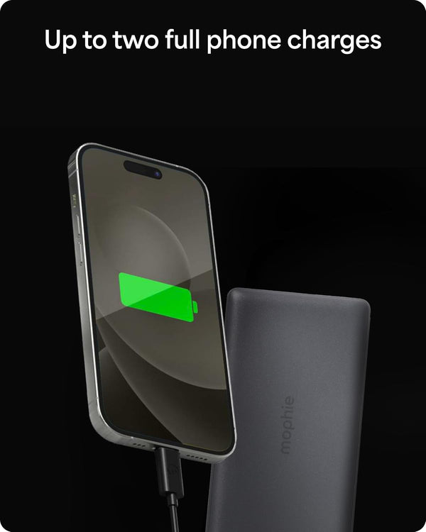 Mophie Powerstation 2023 with PD Power Bank - 10,000 Mah Large Internal Battery, (2) USB-A Port and (1) 20W USB-C PD Fast Charging Input/Output