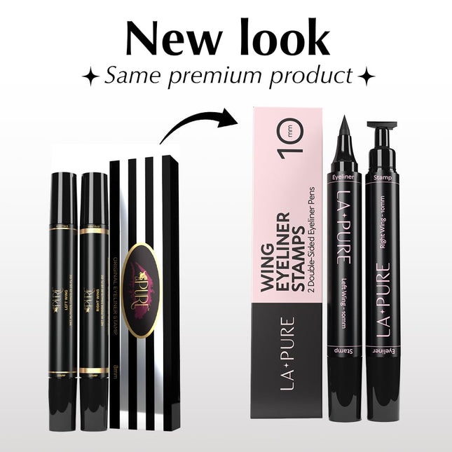 Waterproof Eyeliner Stamp - 2 Wingliner Black Make up Pens, Vamp Style Wing, Smu