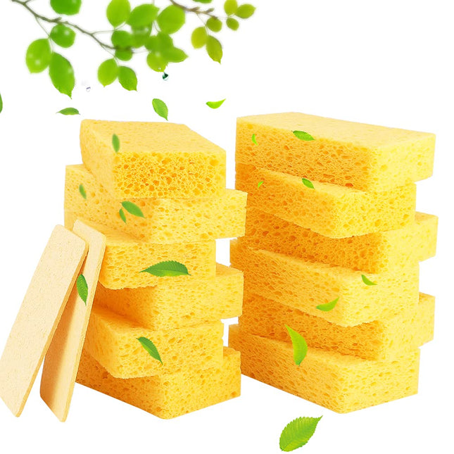 METUUTER 12-Count Cleaning Scrub Sponge- Compressed Cellulose Sponges Non-Scratc