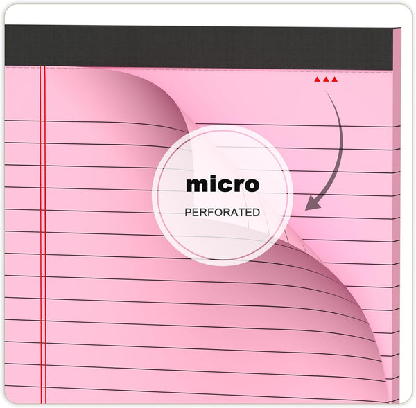 AILZFEI 6pcs Small Note Pad 5x8 College Ruled Pink Legal Pads Paper Notepads 6 Pack Study Back Writing Pads 5 x 8 Legal Pads Perforated Narrow