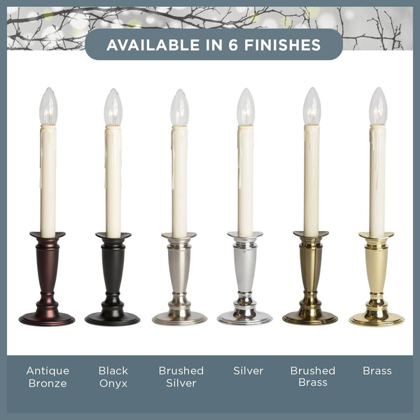 Celestial Lights Set of 4 Battery Operated Window Candles with Remote Control - (Black Onyx) Black Onyx Remote Control