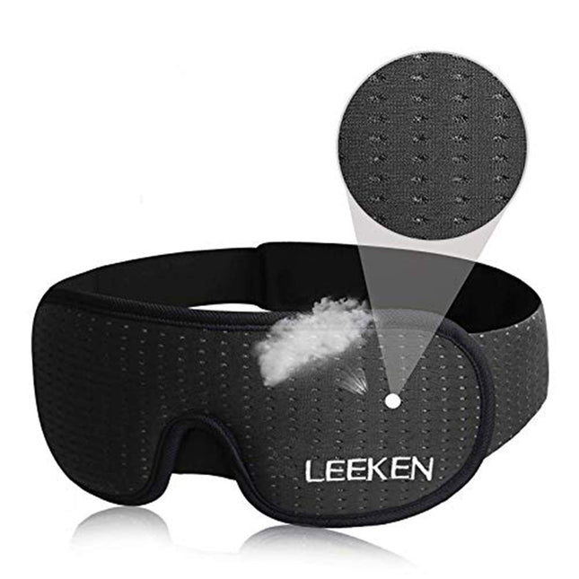 LEEKEN 3D Sleeping Eye Mask - 100% Lights Blockout Sleep Mask for Men Women, Coo