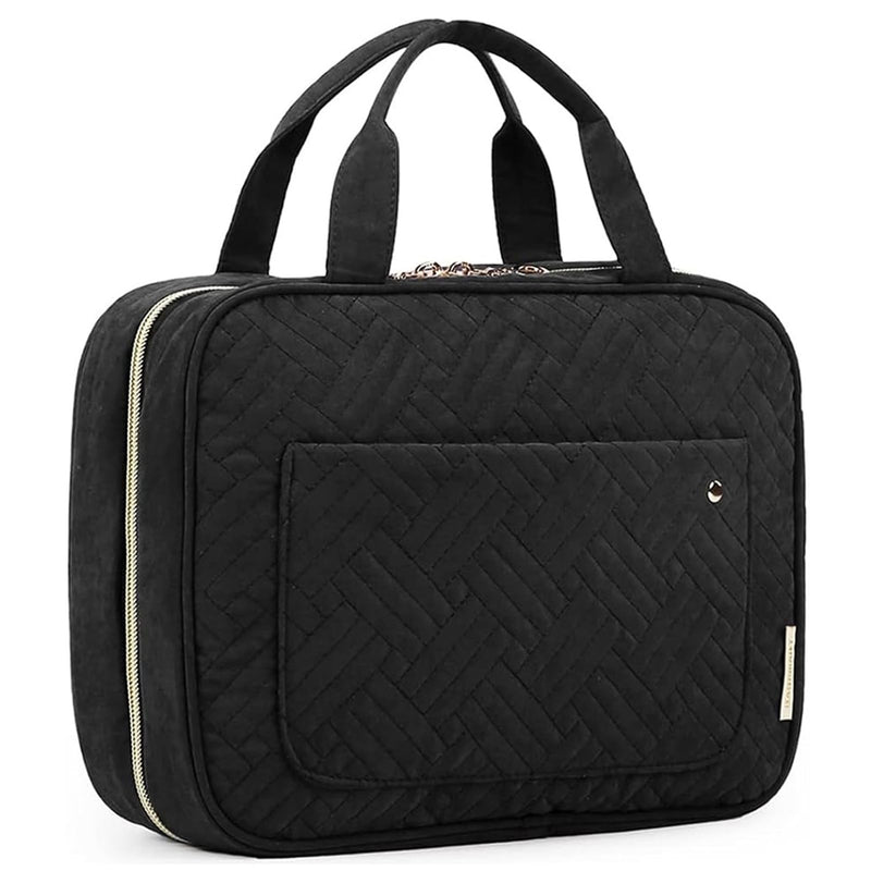 BAGSMART Large Toiletry Bag Travel Bag with Hanging Hook, Water-resistant Makeup Cosmetic Bag Travel Organizer for Accessories, Shampoo, Full