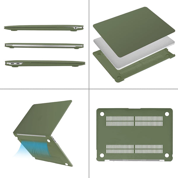 MOSISO Compatible with MacBook Air 13 inch Case M1 2021 2020 2019 2018 Army Green