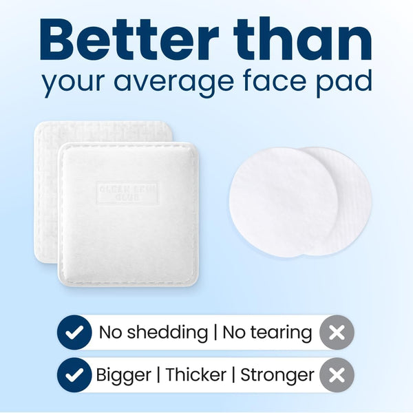 Clean Skin Club Clean² Pads 2.0 [NEW & Improved Edges] Guaranteed Not to Shed & Tear Face Pads, Unique Triple Layers, Textured & Ultra Soft Side,