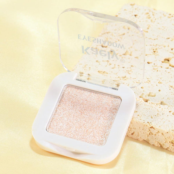 evpct Pear White Shimmer Single Eye shadow Palette Makeup for Older Women, Glitter Sparkly Pearl Shimmer Cream Eyeshadow Palette Brightener Make