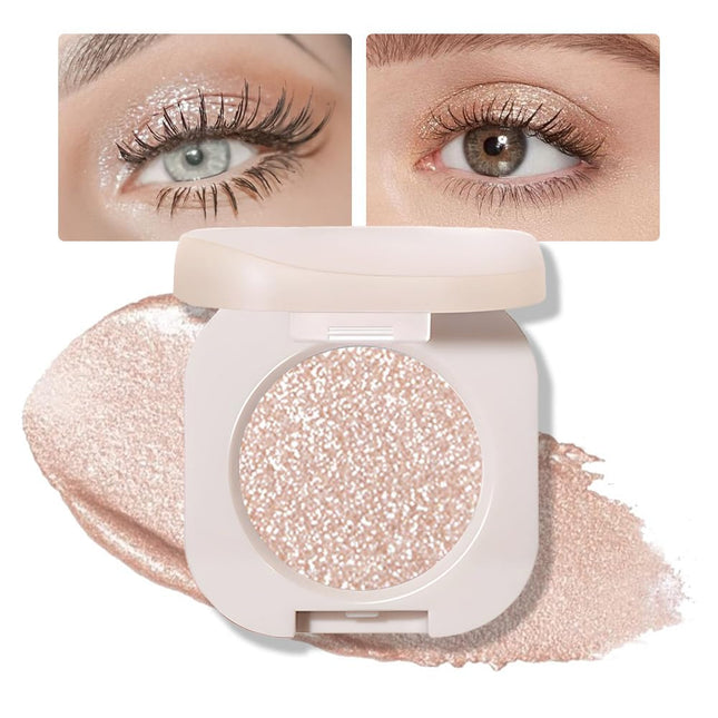 Glitter Shimmer Sparkle Eyeshadow Palette Makeup for Green Blue Eyes, Pearl Whit