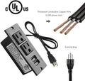 Conference Recessed Power Strip Socket with USB Ports,Table Power Strip,Desktop Charging Station with 2-Outlets and 2 USB Ports USB-A 2AC 2USB