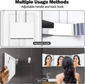 JANMPASK LED 3 Way Mirror for Self Cutting Mirror Vanity Barber Supplies Accessories 360 Makeup Mirror with Light Trifold to See Back of Head(White)