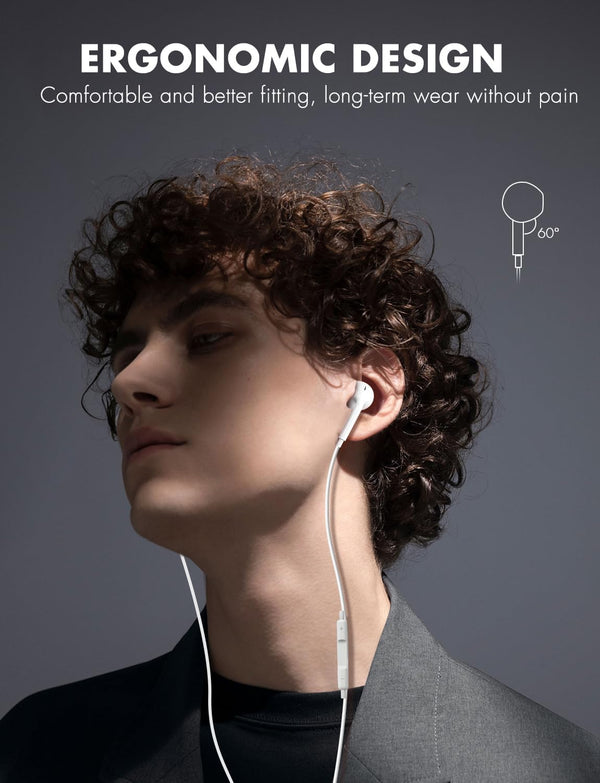 Antool Wired Earbuds,【Ultra Clear Calls & no Noise】 Headphones Earbuds Wired 3.5mm, in-Ear Earphones with Mic, Compatible with