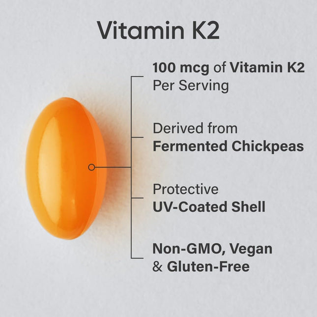 Sports Research Vitamin K2 as MK7 with Organic Coconut MCT Oil | Non-Gmo Verifie
