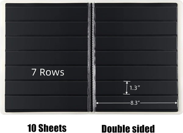 MUDOR Stamp Collecting Album, 7 Rows Pockets Stamp Book for Collectors, 10 Sheets Stamp Stockbook