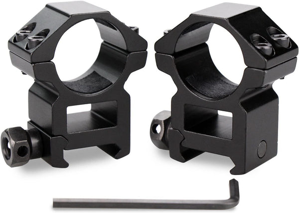 Scope Rings, Rifle Scope Mount High Profile Scope Mounts for Picatinny Rail (1 Inch, Set of 2)