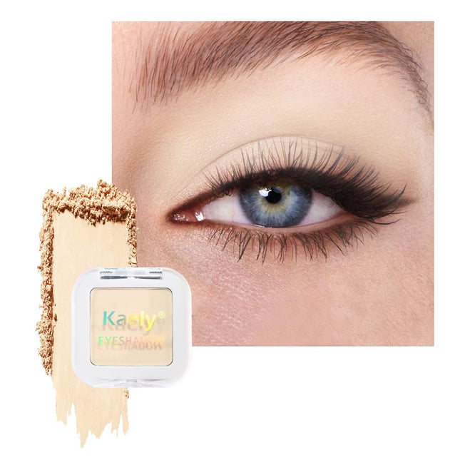 Kaely Pressed Single Eyeshadow Makeup, Vanilla Nude Beige Matte Highly Pigmented
