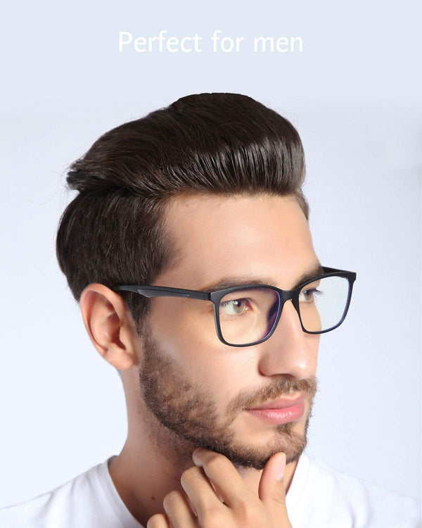 ANRRI Blue Light Blocking Glasses, anti Eyestrain Lens Lightweight Frame Eyeglasses, Black, Men/Women