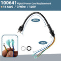 100641 Power Cord Replacement Parts Compatible wtih Pro Team Backpack Vacuum Pigtail Assembly for Supercoach, CoachVac, MegaVac, Super QuarterVac