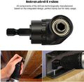 Right Angle Drill Adaptor,4-in-1 Impact Drill Bit Extension,360° Rotatable 1/4 3/8 1/2" Impact Grade Socket Adapter Set,105 Degree Angle