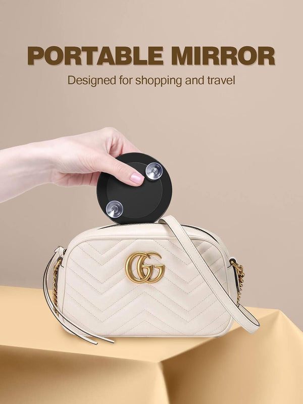Macaki 10X Magnifying Mirror with 2 Suction Cups, 3.5 inches Magnified Makeup Mirror and Slant Tweezers,Black,1PC | Portable Magnifying Mirror,