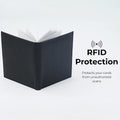 Men's Hipster Wallet, Up to 24 Cards, Leather Bifold Organizer, Black | 12 Built-In Card & Photo Sleeves | Flip-Through Organization | 2 ID