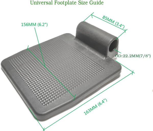 Universal Wheelchair Footplate - Replacement Parts, Foot Rest,fits Drive Blue Streak,Silver Sport 1-2, Cruiser III,Other Wheelchairs with