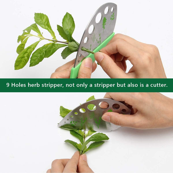 Herb Scissors Herb Stripper Set, Luxiv Stainless Steel Herb Cutter Tools 5-Blades Scissors with Herb Stripping Tool, Safe Cover, Cleaning Comb