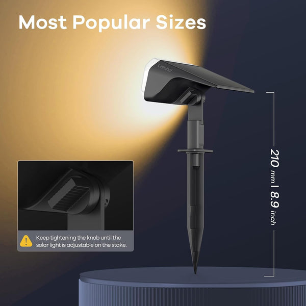 Linkind Solar Spot Lights Outdoor, 60 Leds Solar Landscape Lights with 30% Conversion Rate and Waterproof IP67, Ideal for Outside, Garden, Yard,