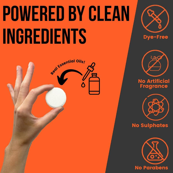 Pure Energizing Sport Shower Steamers - Natural Orange and Tea Tree Essential Oils, Made in USA, FatherÃ¢ÂÂS Day Gifts, Energy Boost for Athletes,