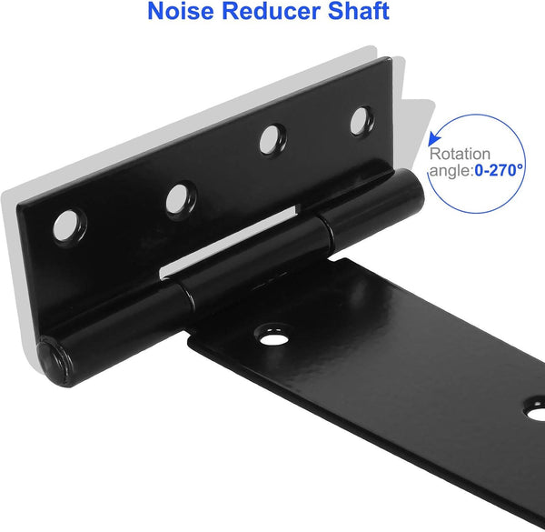 6 Pack 12 Inch T-Strap Shed Hinge Heavy Duty Black T Hinge Door Barn Gates Hinges Fence Garden Shed Door Hinges Wrougt Rustic Hardware Iron