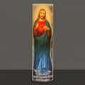 Stonebriar LED Saint Prayer Candle — Automatic Timer, Flameless Candle for Prayer, Memorials & Religious Décor, Jesus, 8" 1 Count Jesus