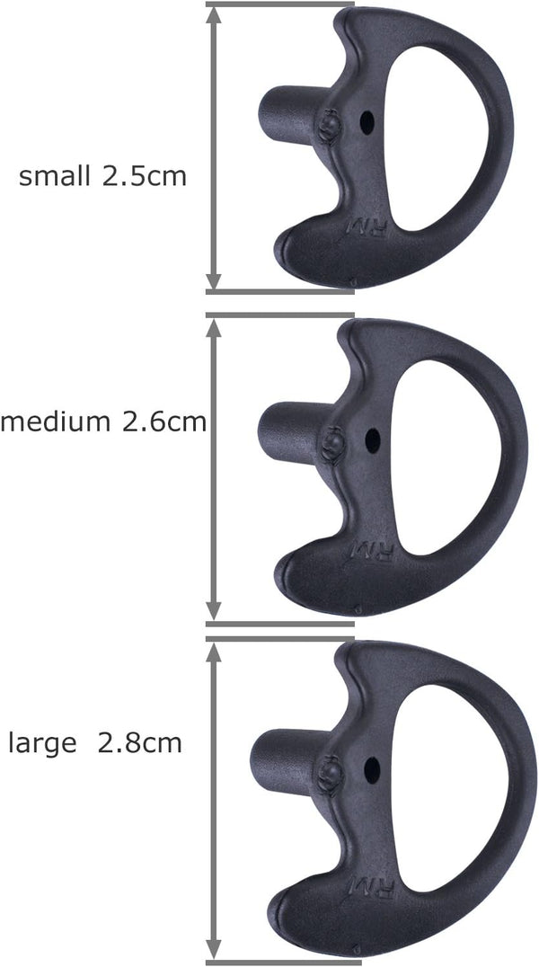 Two Way Radio Ear Mold Replacement Soft Silicone Ear Insert for Acoustic Coil Tube Earpiece (Black, 5 Pair Small)