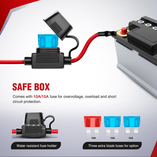 Nilight 16AWG LED POD Lights Wiring Harness Kit LED Light Bar 12V 5Pin Rocker Switch Laser on off Waterproof Toggle Swit
