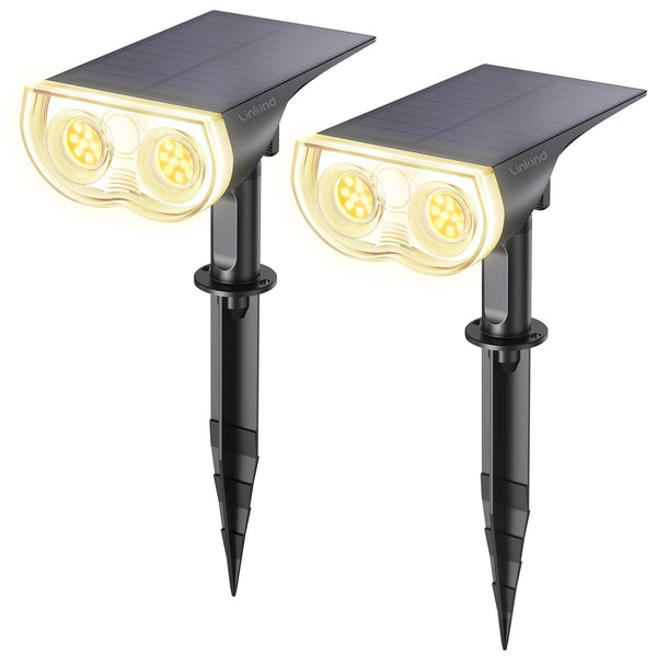Linkind Starray Solar Spot Lights Outdoor, IP67 Waterproof Dusk-To-Dawn Landscape Spotlights, 3 Modes Solar Lights Outdoor for Garden, Yard,