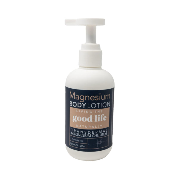 Living the Good Life Naturally Magnesium Lotion for Sensitive Skin | Zechstein chloride, unscented, vitamin E, jojoba oil, cocoa butter, gentle