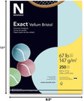 Neenah Exact Vellum Bristol Cardstock, 8.5" x 11", 67 lb/147 GSM, Blue, 250 Sheets (Pack of 1) (81328) Blue 250 Sheets (Pack of 1)