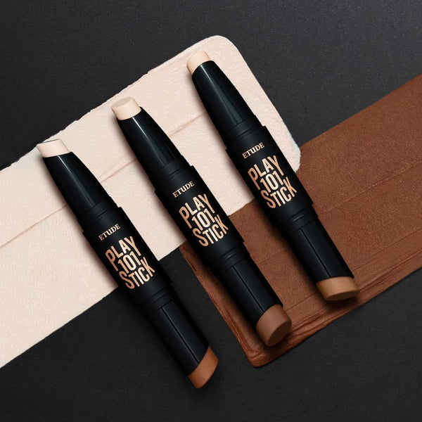 ETUDE Play 101 Stick Contour Duo - Intense | Creamy Shading and Highlighter Duo for Easy Contouring Makeup, Kbeauty, Korean Makeup, Perfect for Gift