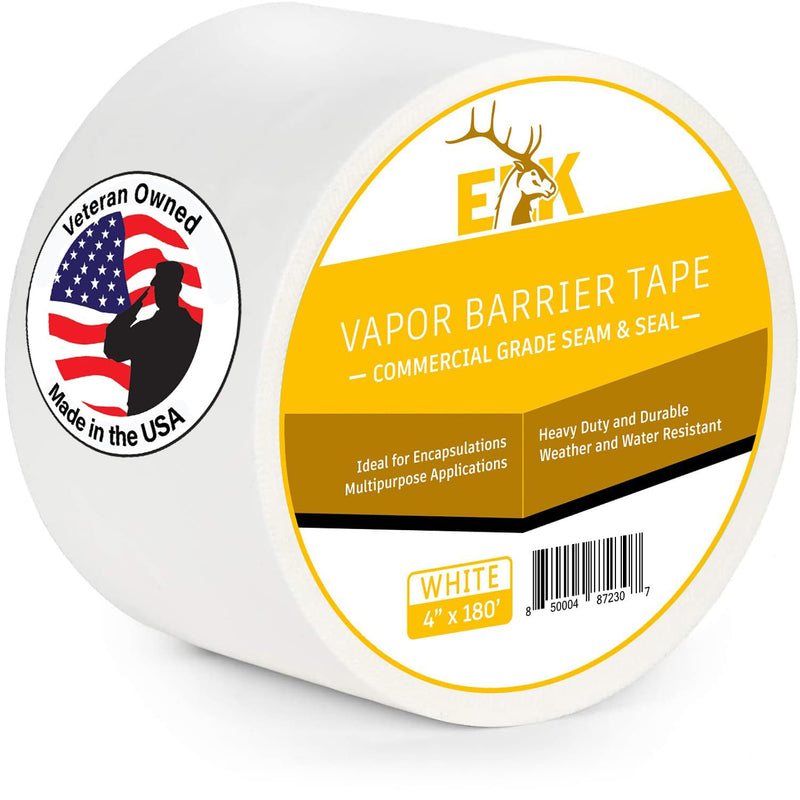 ELK Vapor Barrier Tape - 4” x 180ft - PE 7mm Polyethylene Seam Tape - Moisture Barrier Seam & Seal for Crawlspace Encapsulations or Waterproof