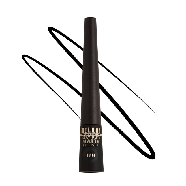 Milani Stay Put Matte Liquid Eyeliner - Black, Waterproof, 17H Wear, Cruelty-Fre