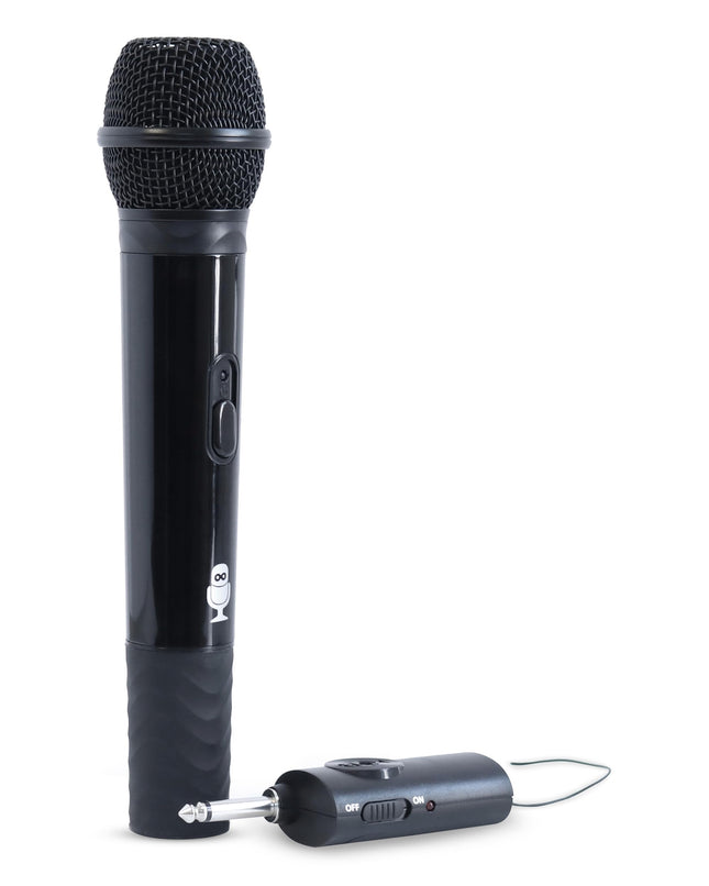Singing Machine Portable Wireless Microphone (Black) - Premium Unidirectional UHF Wireless Mic for Singing, Speeches & E