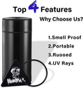 Honeypuff Smell Proof Jar, Portable Airtight Storage Container With Silicone Ring, 42ml Multi-Use Aluminum Stash Bottle for Coffee, Herb & Spice