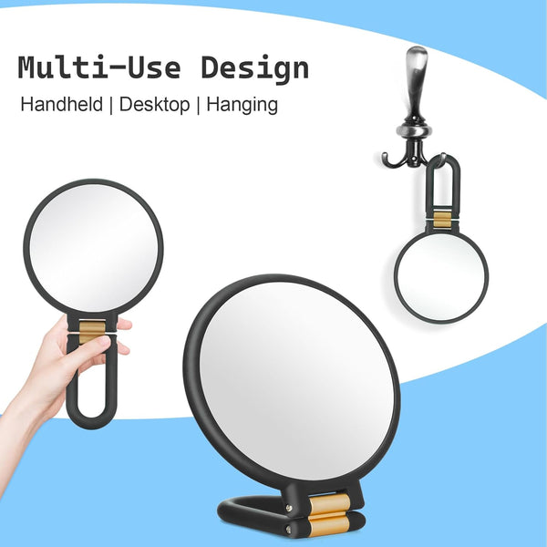 Sifolo 30x Magnifying Mirror, Travel Hand Mirrors with Handle - Double Side Handheld Mirror with 1X 30X Magnification & Adjustable Handle/Stand,