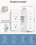 Wall Outlet Extender with Shelf and Night Light,Surge Protector,Usb Wall Charger with 5 AC Outlets and 3 USB Ports 1 USB C Outlet Wide Space