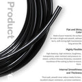 Pneumatic Tubing Black PU Air hose Pipe Tube Kit 5/32 inch or 4mm OD 2.5mm ID 39.4ft/12 Meter for Air Line or Fluid Transfer 4mm OD / 2.5mm ID ×