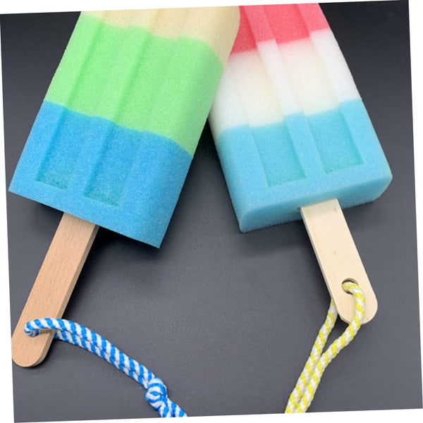 3pcs Bath Flower for Infants Elastic Hair Ties Bathing Accessories Body Shower Sponge Shower Sponge for Body Loofah Popsicle Ice Cream Wooden