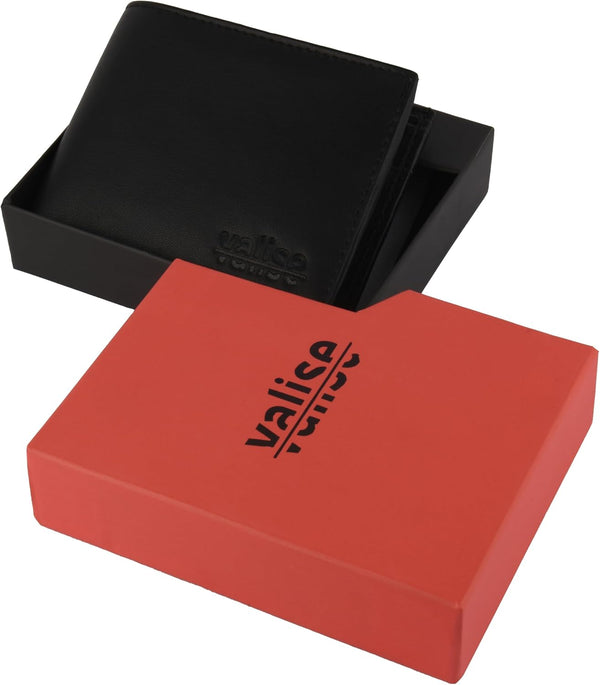 Men'S Premium Genuine Leather Wallet â Slim Rfid-Blocking Design with 3 Card Slots, Durable & Stylish (Black)