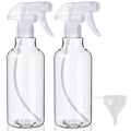 Plastic Spray Bottles (2-Pack, 16.9 Oz) Heavy Duty Spraying, Mist & Stream Clear, 2-Pack