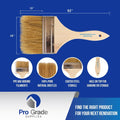 Pro Grade 4" Chip Brushes, Disposable Paint Brushes, for Sealers, 96 Pack | Natural bristle, wood handle | Bulk Pack | For Deck Stain & Fence