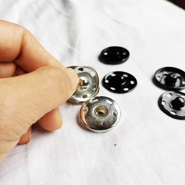 JOSDIOX Large Snaps for Sewing Big Sew on Snap Large Buttons 12 Sets Big Metal Snap Fastener Buttons Press Button for Sewing Clothing Silvery and